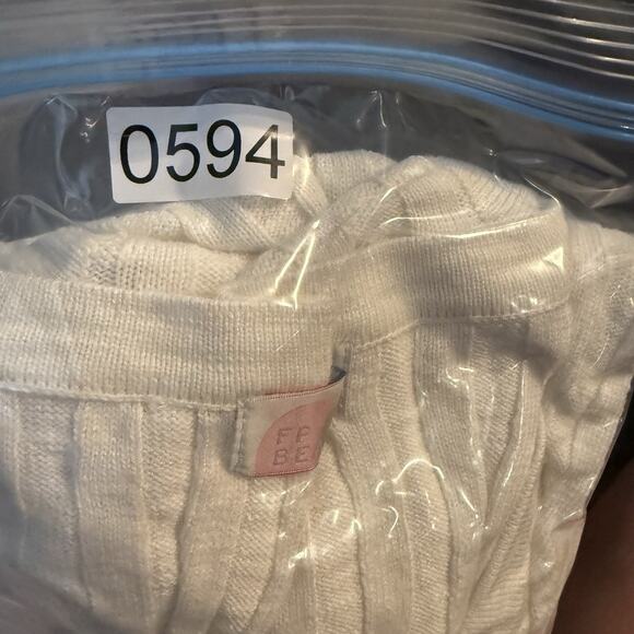 Free People Beach Veda Sweater Vest MED Cream White Boho Festival Preppy Student - Picture 11 of 11